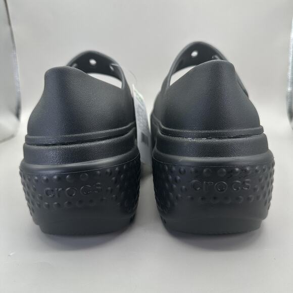 Crocs Shoes Womens Size 9 Black Stomp Mary Jane Platform Clog Strap 209939-060 - Picture 5 of 7